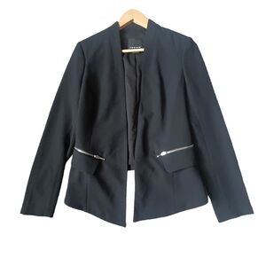 Trouve Open Front Business Casual Blazer Stretch Black Womens Small